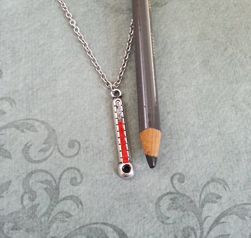 Thermometer Necklace SMALL Thermometer Jewelry Temperature Etsy