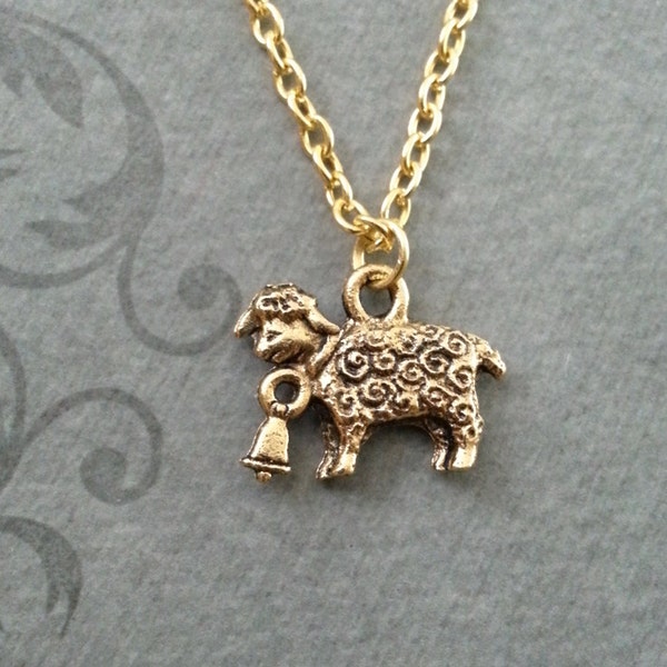 Sheep Necklace VERY SMALL Sheep Jewelry Teenage Girl Jewelry Bridesmaid Necklace Gold Necklace Shepherd Necklace Lamb Necklace Lamb Charm