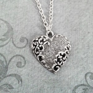 Heart Necklace Ornamental Heart Jewelry Valentine&#39;s Day Jewelry Anniversay Jewelry Heart Pendant Necklace Bridesmaid Jewelry Girlfriend Gift