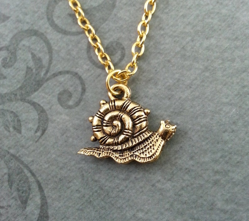 Snail Necklace SMALL Snail Jewelry Cute Snail Charm Teenage Etsy