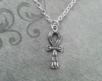 Ankh Necklace VERY SMALL Ankh Jewelry Egyptian Necklace Egyptian Jewelry Silver Ankh Pendant Ankh Charm Egyptian Gift Egyptian Mythology