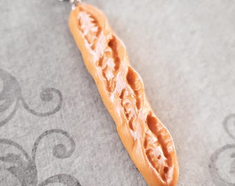 Baguette Necklace Baking Jewelry SMALL Realistic French Loaf of Bread Charm Cute Pendant Baker Gift for Her Under 30 Women's Food Jewelry