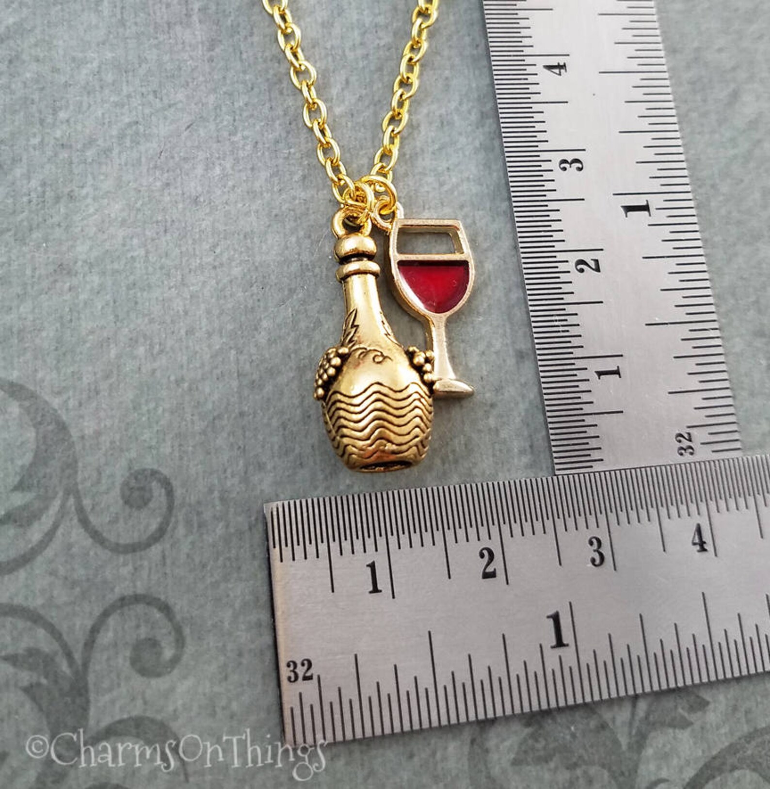 Wine Bottle Necklace Wine Jewelry 21st Birthday Gift Bartender Etsy