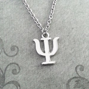 PSi Halskette kleine griechische Buchstabe Halskette griechischen Alphabet Halskette College Schmuck Sorority Brüderlichkeit Schmuck Psi Symbol Halskette