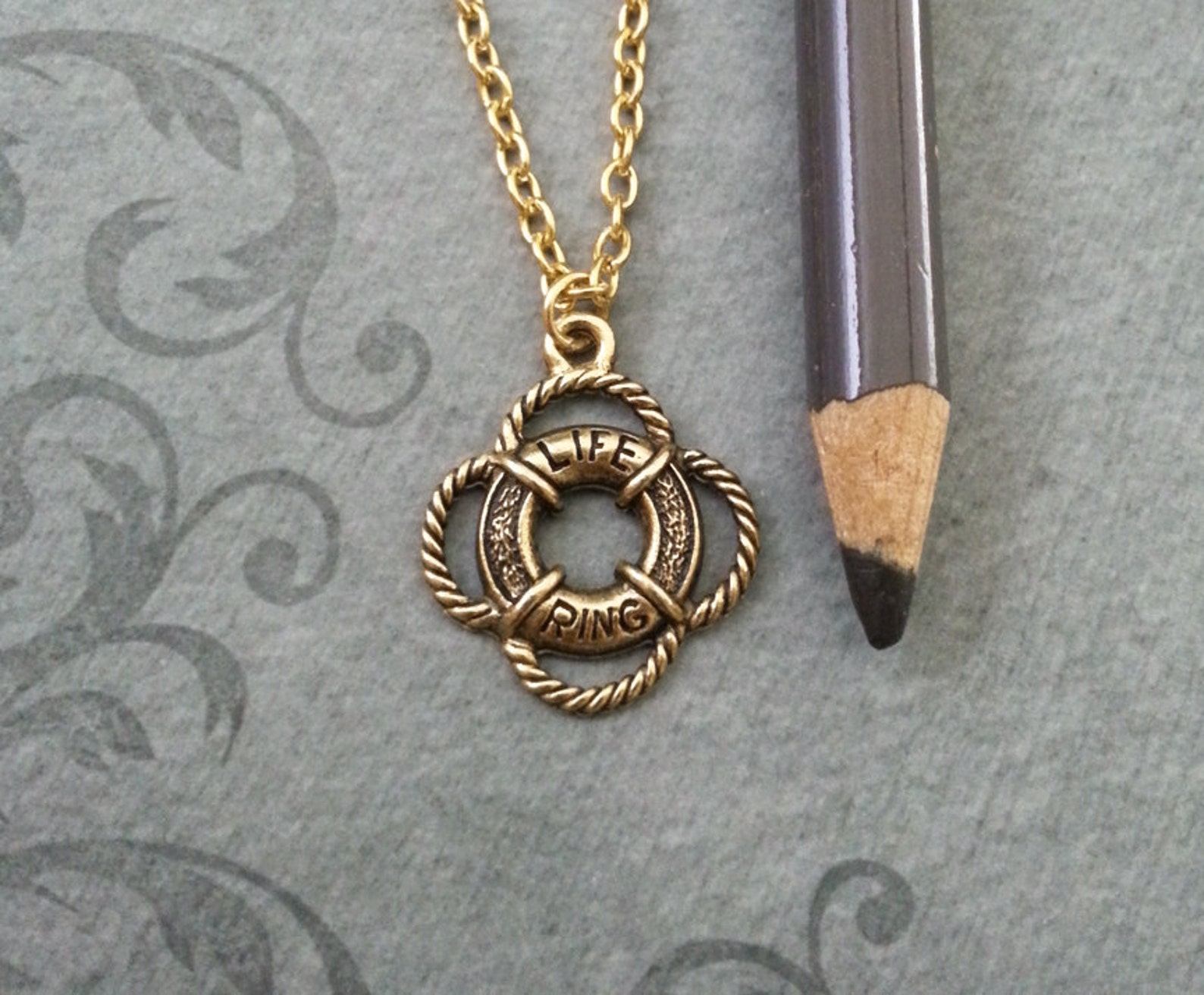 Life Ring Necklace VERY SMALL Life Preserver Necklace Boat Etsy