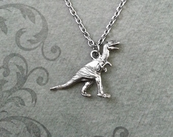Dinosaurier kleine Dinosaurier Schmuck T-Rex Halskette T-Rex Dinosaurier Schmuck Charm Halskette Silber Anhänger Halskette Dinosaurier überleben Geschenk