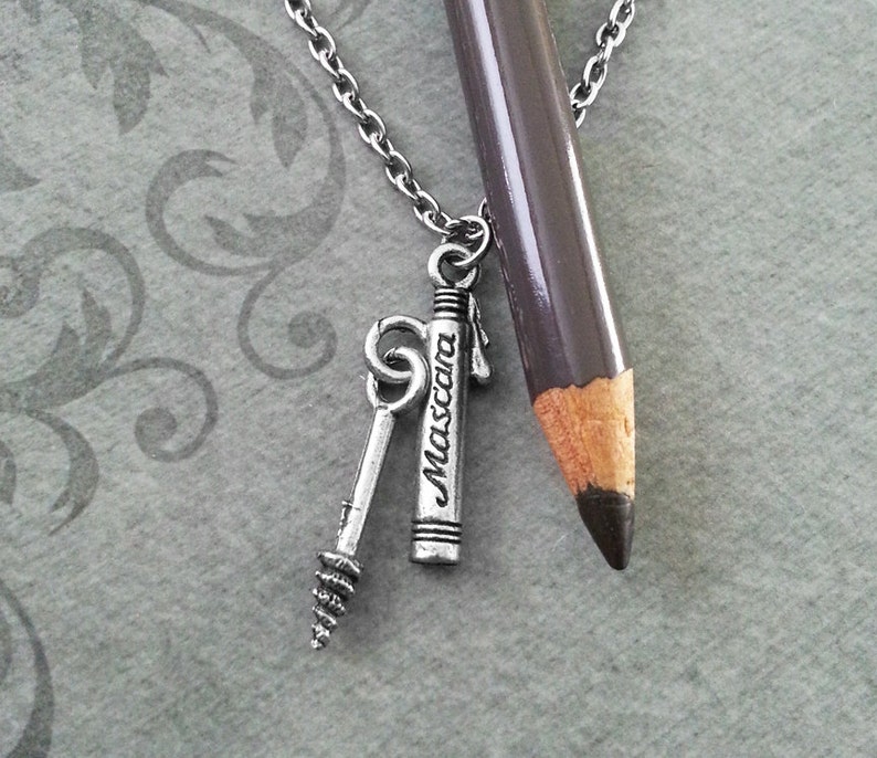 Mascara Necklace SMALL Silver Makeup Necklace Makeup Jewelry Etsy