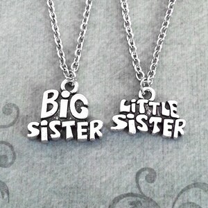 Sisters Necklaces Little Sister Necklace SMALL Middle Sister Jewelry Silver Little Sister Charm Necklace Sister Pendant Necklace Sister Gift