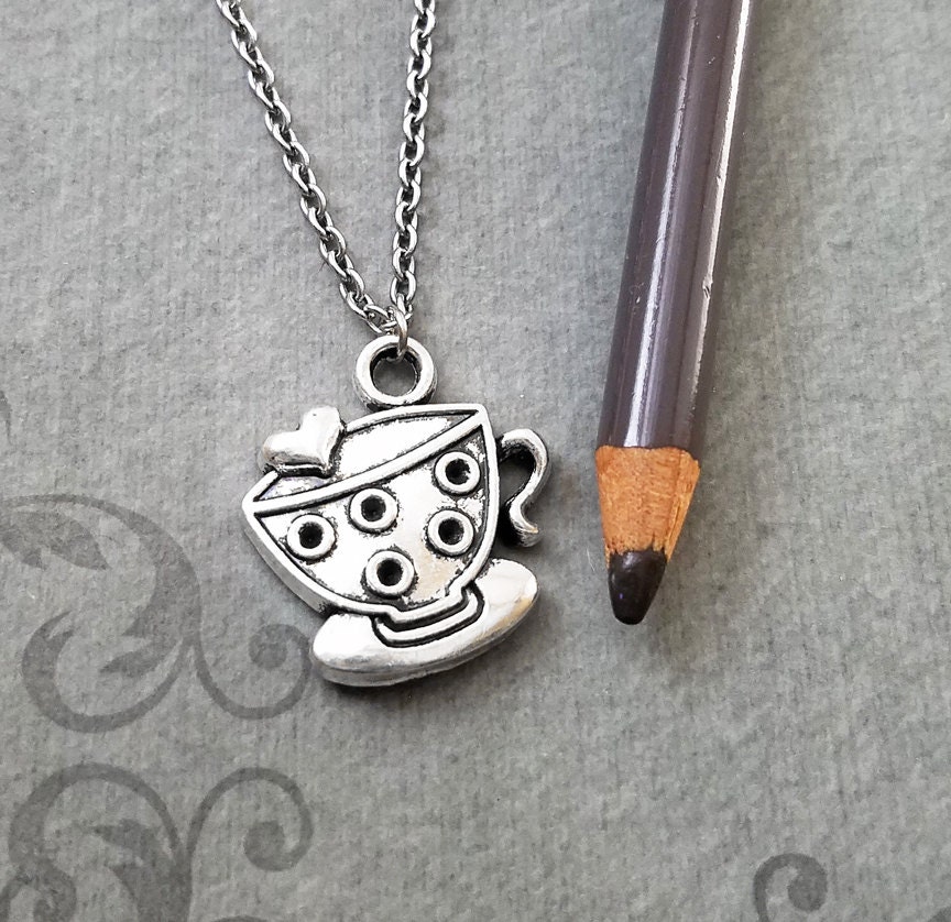 Tea Cup Necklace SMALL Tea Cup Charm Necklace Teacup Necklace Etsy