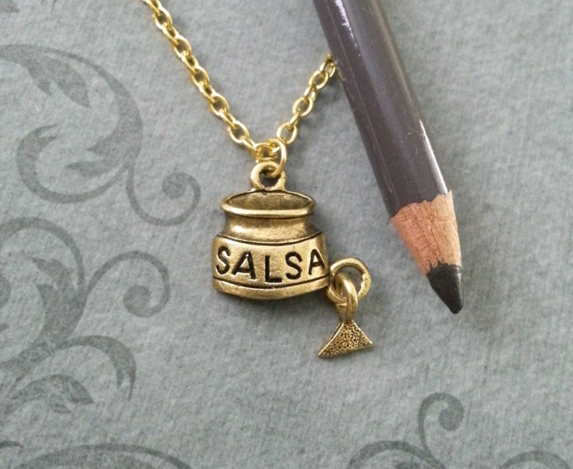 Salsa Necklace SMALL Tortilla Chip Necklace Pendant Necklace Etsy