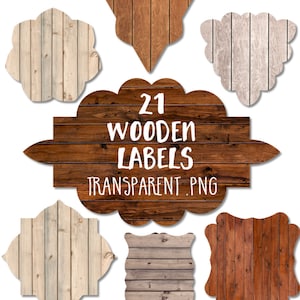 Rustic Wood Labels, Brown Tags, Wooden Frames by Grade Onederful