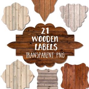 Rustic Wood Labels, Brown Tags, Wooden Frames by Grade Onederful