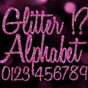 Pink Glitter Alphabet Clipart: Digital Glitter Alphabet Clip Art, Pink Glitter Letters, Large Glitter Letters, Pink Digital Alphabet Letters