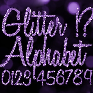 Purple Glitter Alphabet Clipart: Digital Glitter Alphabet Clip Art, Purple Glitter Letter, Glitter Letter PNGs, Purple Digital Alphabet File