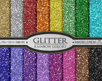 Glitter Digital Paper: Glitter Scrapbook Paper, Printable Glitter Backgrounds, Glitter Paper Pack, Glitter Paper, Digital Download Glitter