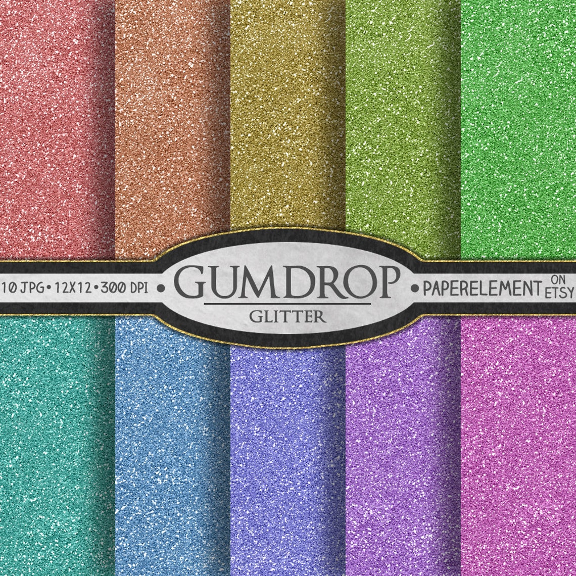 Glitter Digital Paper Pack Gumdrop Candy Digital Paper Etsy