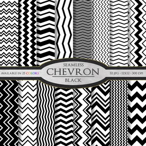 Black Chevron Digital Paper: Chevron Background, Chevron Scrapbook Paper, Chevron Digital Download, Digital Chevron Paper, Chevron Printable image 1