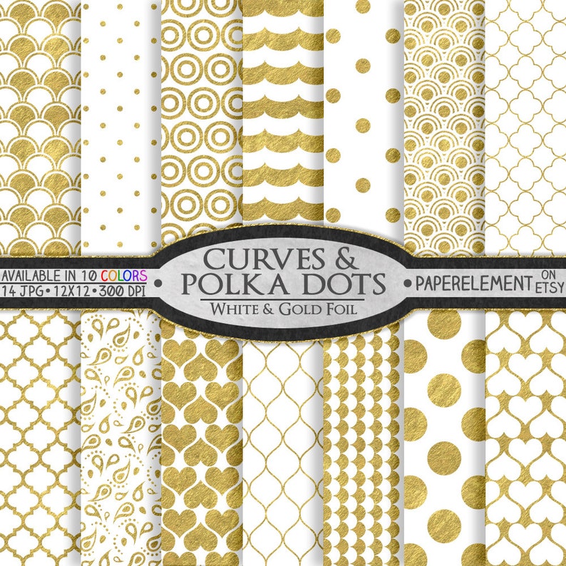 Download 12 x 12 White and Gold Digital Scrapbook Paper: White and ...