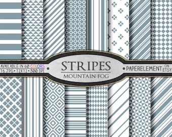Paquete de papel digital con franjas grises y niebla de montaña: fino, grueso, horizontal, diagonal, vertical, fondo náutico, descarga de arte gráfico de fondo