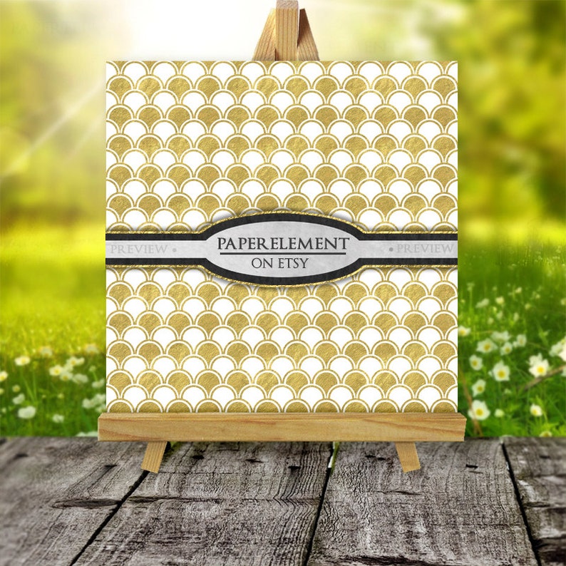 12 X 12 White and Gold Digital Scrapbook Paper White and Gold Etsy