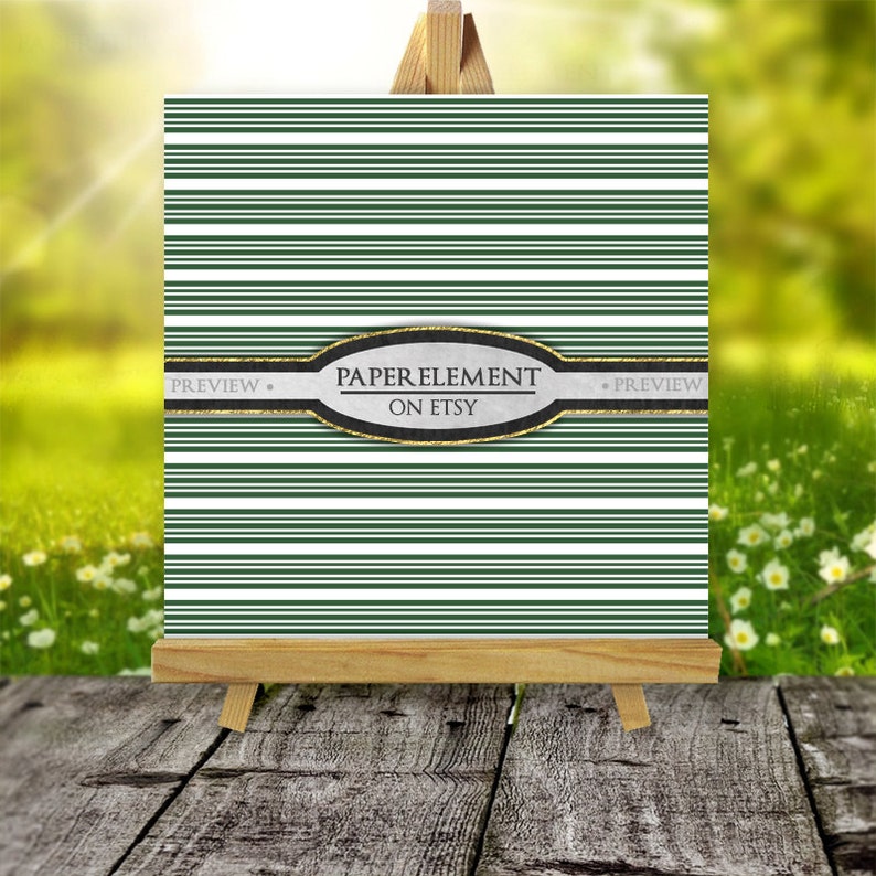 Hunter Green Stripe Digital Background Set Printable Etsy