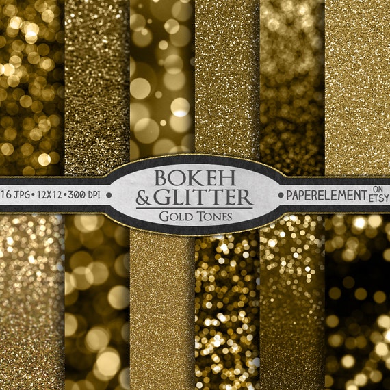 Instant Download Gold Glitter Digital Paper Pack: Glitter Paper, Gold  Digital Paper, Bokeh Digital Paper, Printable Glitter Background Print 