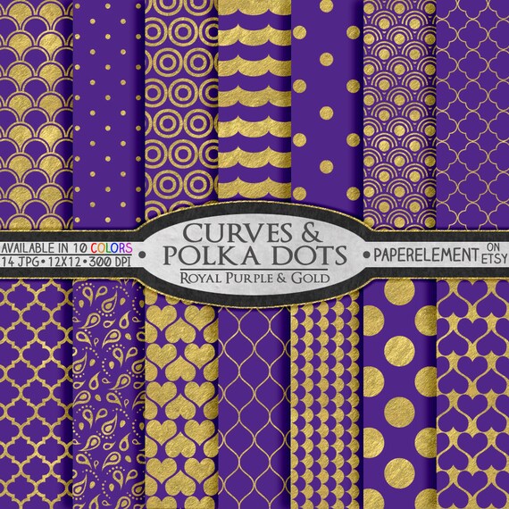 Digital Gold and Purple Patterns Digital Purple and Gold - Etsy Australia