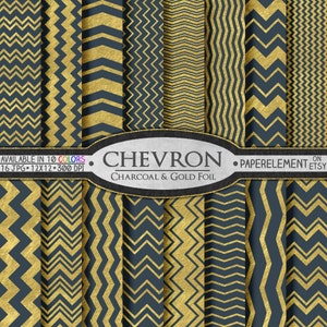 Charcoal Gray Digital Scrapbook Paper Chevron Digital Paper for Graduation and Men's Birthdays Instant Download image 1