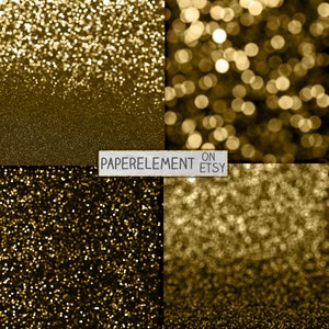 Instant Download Gold Glitter Digital Paper Pack: Glitter Paper, Gold ...