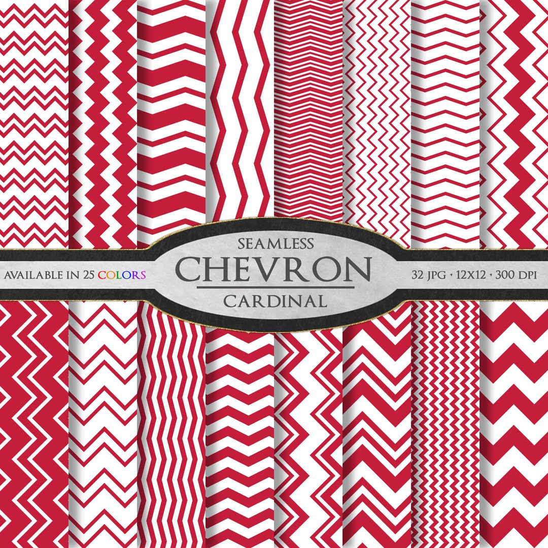 Cardinal Red Digital Paper Pack - Instant Download - Red Chevron Paper ...