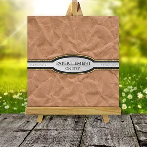 May include: A brown paper texture with a black and gold label that reads "PAPER ELEMENT ON ETSY" with the words "PREVIEW" on either side of the label.