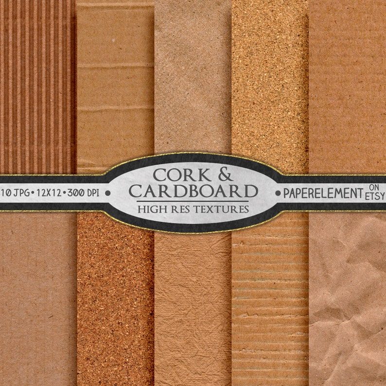 May include: A set of 10 digital paper textures featuring various shades of brown, including cork and cardboard. The textures are high resolution and perfect for crafting and design projects.
