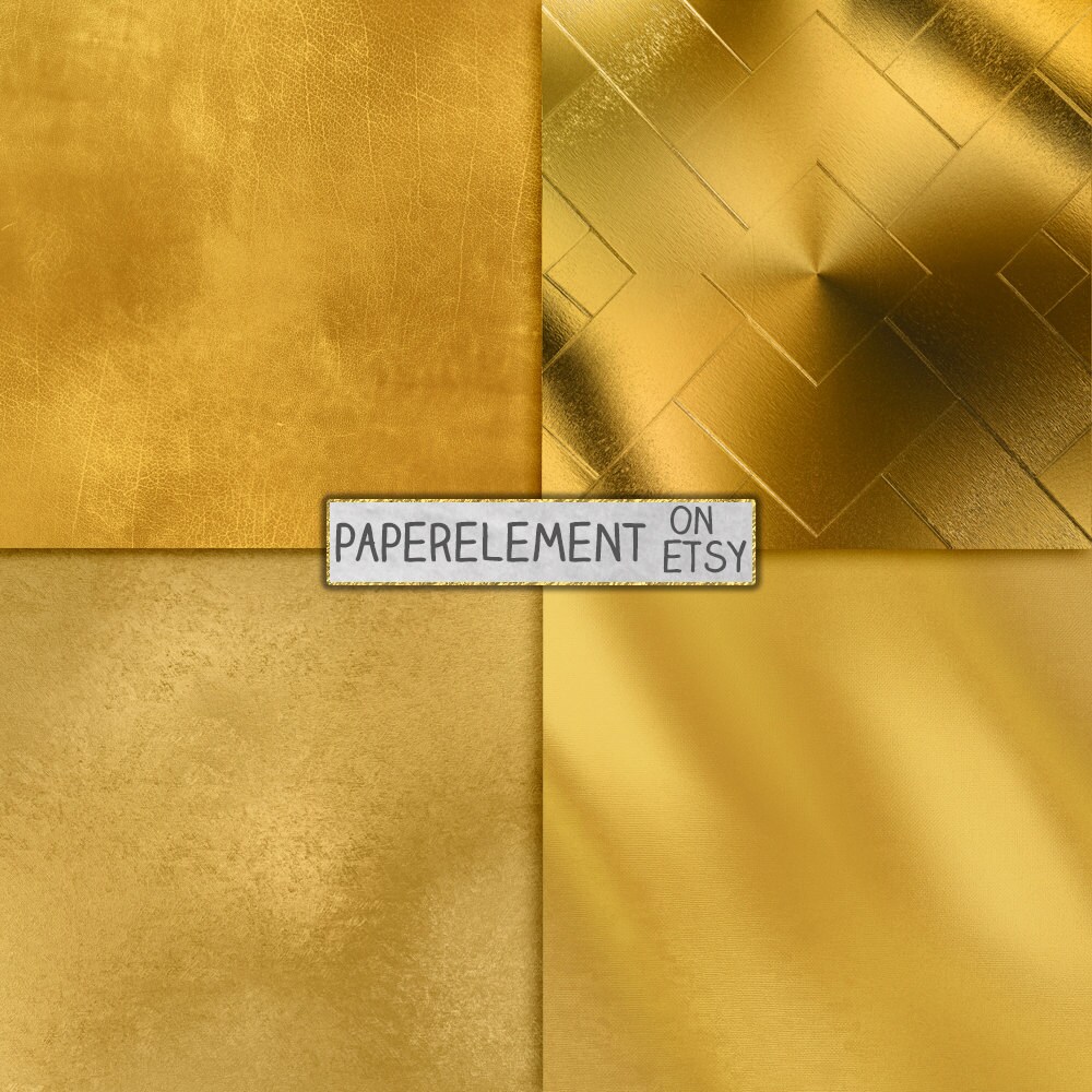 Gold Foil Digital Paper Metallic Gold Digital Paper Gold | Etsy