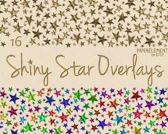 Gold Star Clipart: Stars Clip Art, Star Images, Silver Star Overlay, Star Border Clipart, Border Star Graphics, Unique Clipart, Digital Star