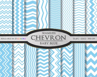 Paquete de papel digital con estampado de chevrón azul claro - Descarga instantánea - Papel digital para álbumes de recortes con fondo de chevrón