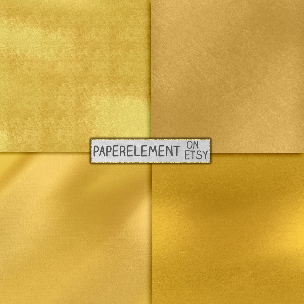 Gold Foil Digital Paper - Metallic Golden Background Textures - Etsy