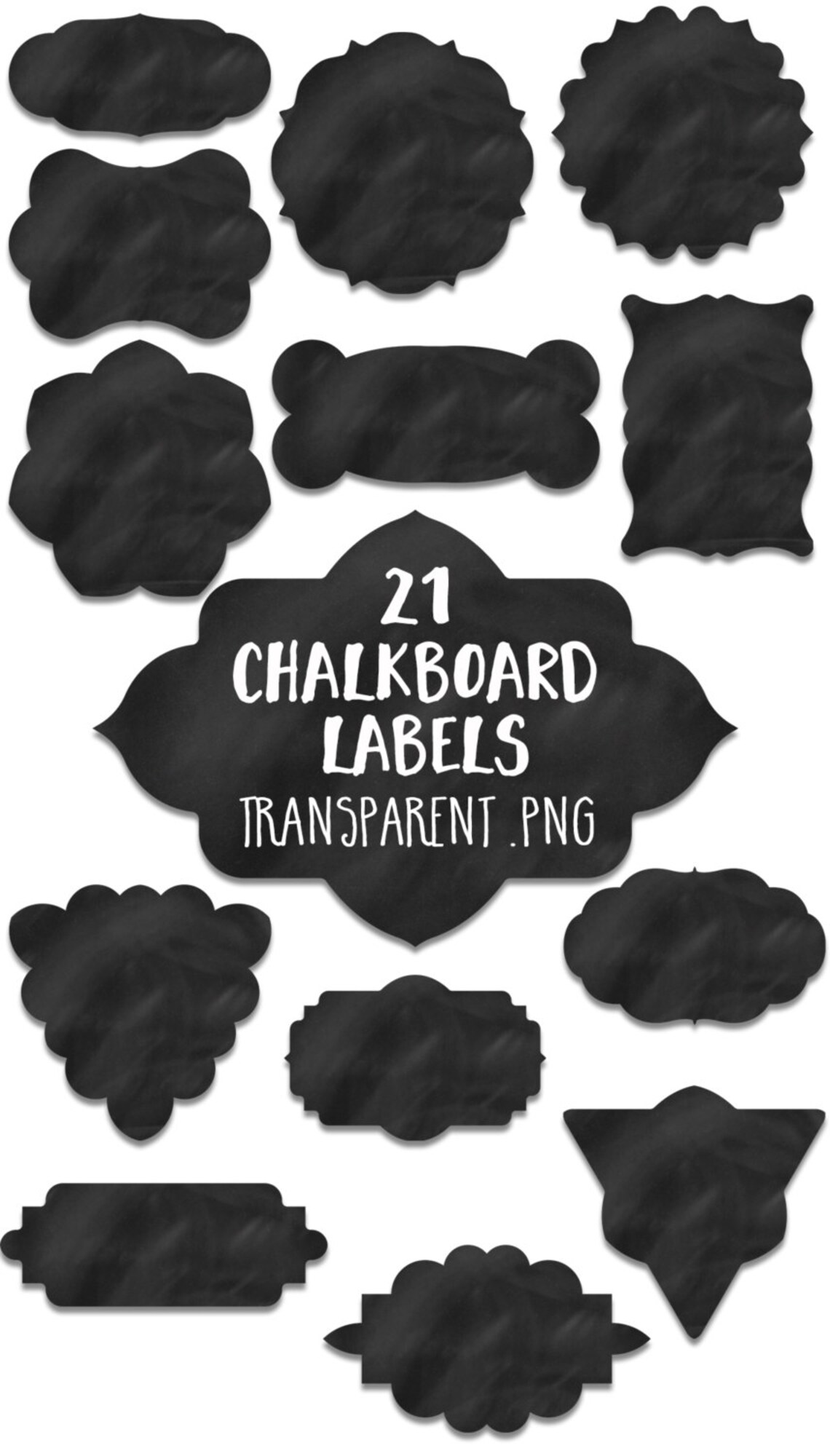 Chalkboard Label Clipart Chalkboard Label Clip Art Chalk Etsy