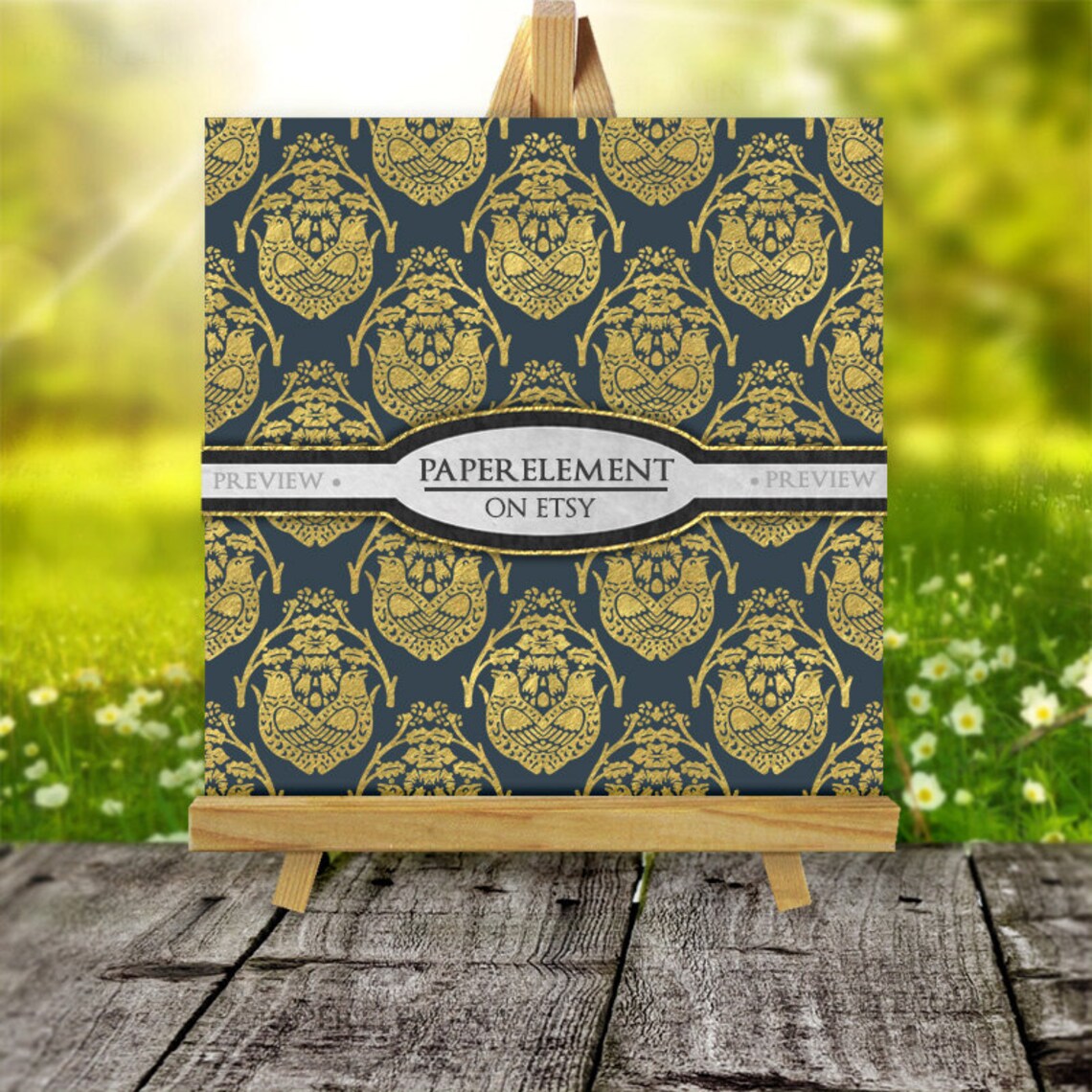 Charcoal Gray and Gold Damask Paper Gold and Gray Digital Etsy