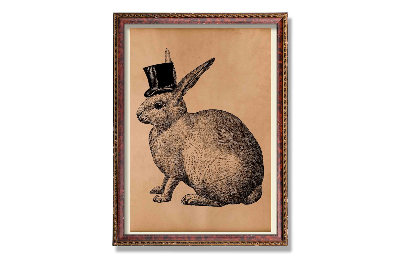 Gentleman Rabbit print Animal poster Steampunk decor | Etsy