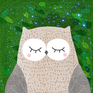 Owl, Woodland Animals, Woodland Critters, Nursery, Animal Wall Art, Kids Room, Animals, Print image 3