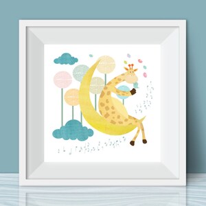 Giraffe, Jungle Themed Nursery Room, Children&#39;s Room, Square