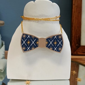 Collana Papierillon - stelle blu notte e noce