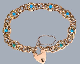 アンティーク 9カラット ローズゴールド ターコイズ カーブ