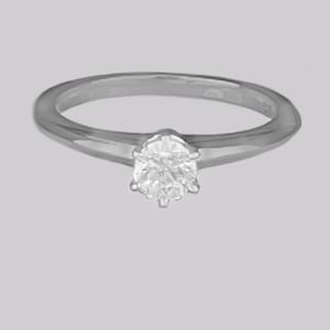 Tiffany & Co Solitaire Ring 0.33 Carat Diamond Platinum Engagement Ring Size L