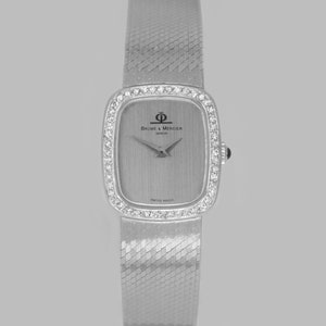 Baume & Mercier Diamond Bracelet Watch Ladies Vintage 18ct Gold 1970's Watch