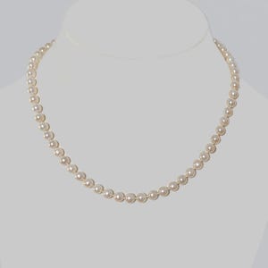 Vintage Pearl Necklace 9ct Yellow Gold Ball Clasp Single Strand Cultured Pearls