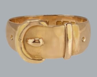 Antique 18ct Gold Buckle Ring Edwardian William Griffiths & Son Birmingham 1908