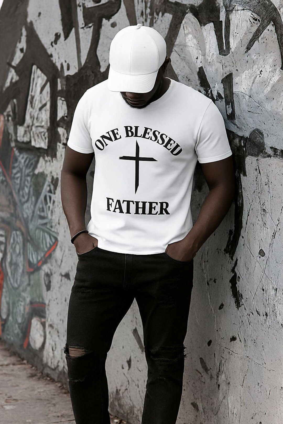 One Blessed Father Png, Christian Dad Png, Fathers Day Png, Bible Verse ...