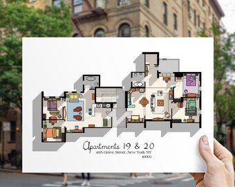 Tv Floor Plans Home Portraits And More By Drawhouse On Etsy