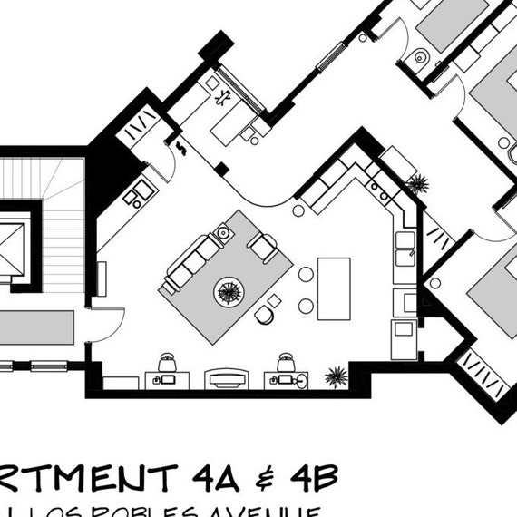 Big Bang Theory Plan Stil Art Printarchitektonischen Stil Urknalltheorie Boden Plan Druck Für Zuhause Sheldon Leonard Und Penny